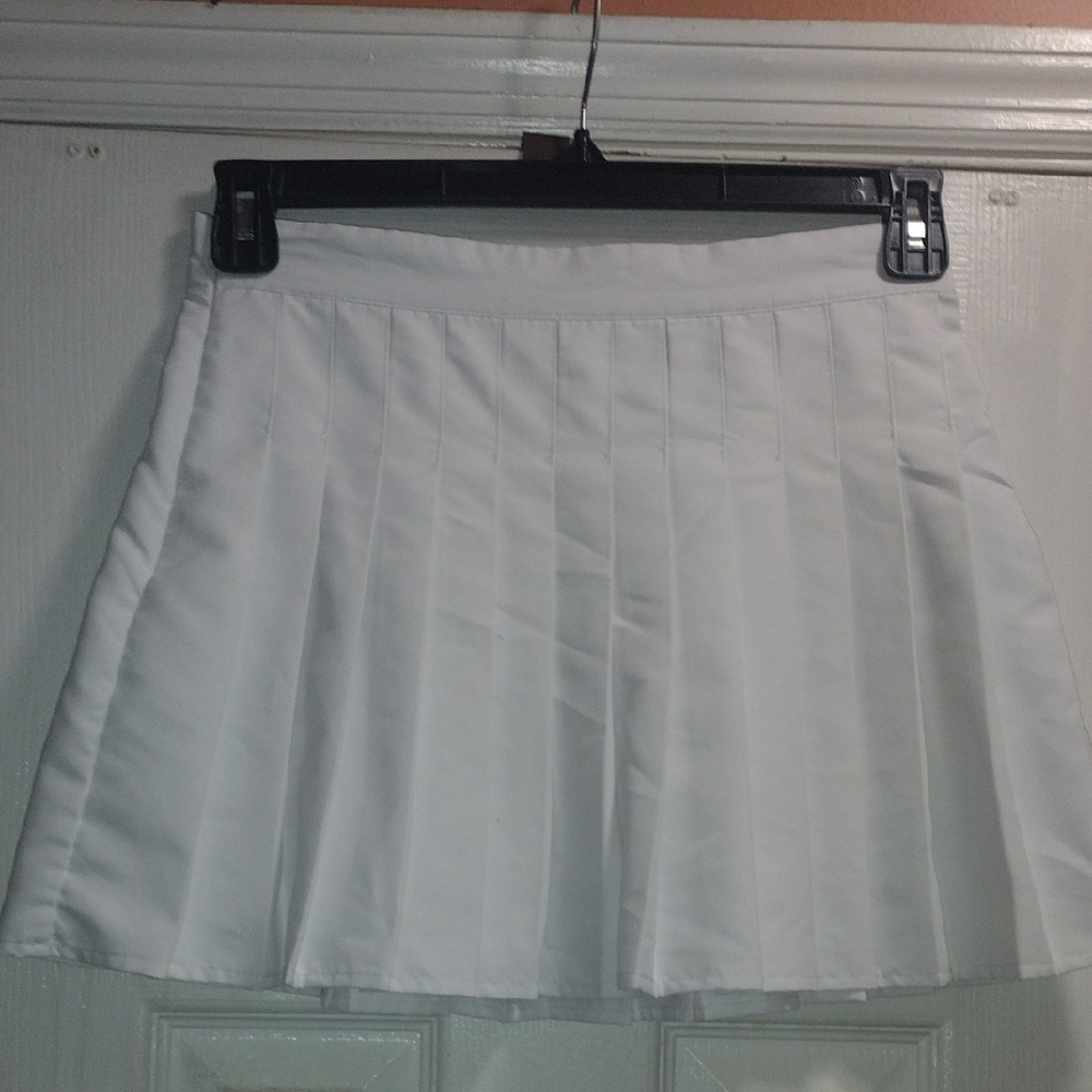 White Pleated Tennis  Skirt